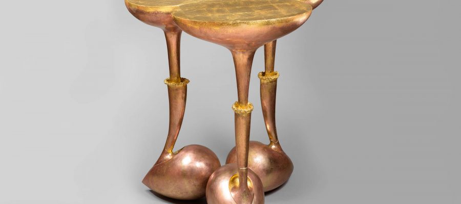 “Folie végétale” pedestal table